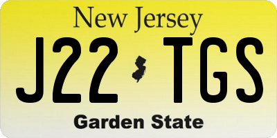 NJ license plate J22TGS