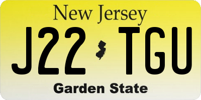 NJ license plate J22TGU