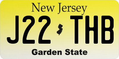 NJ license plate J22THB