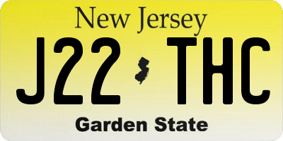 NJ license plate J22THC
