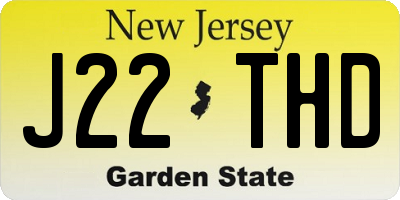 NJ license plate J22THD