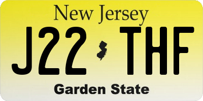 NJ license plate J22THF