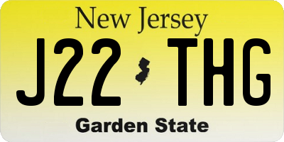 NJ license plate J22THG