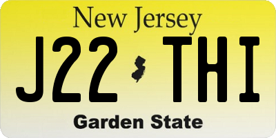 NJ license plate J22THI