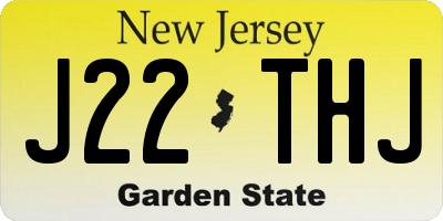 NJ license plate J22THJ