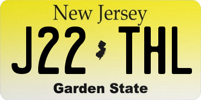 NJ license plate J22THL