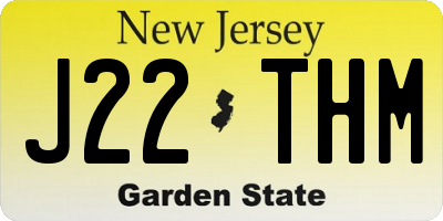 NJ license plate J22THM