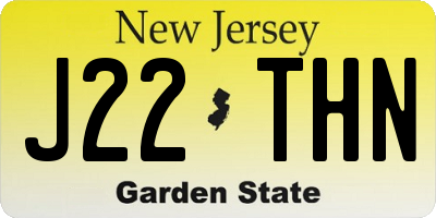 NJ license plate J22THN
