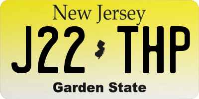 NJ license plate J22THP