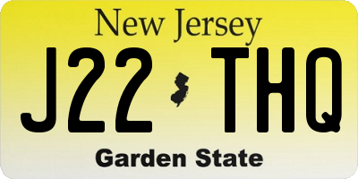NJ license plate J22THQ