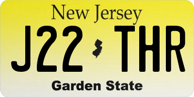NJ license plate J22THR