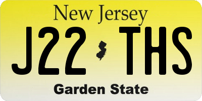 NJ license plate J22THS