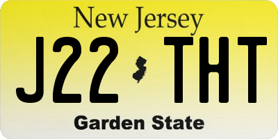 NJ license plate J22THT
