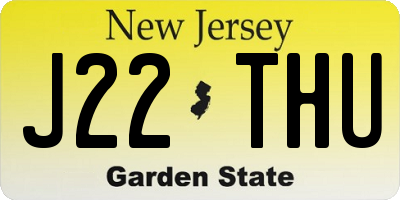 NJ license plate J22THU
