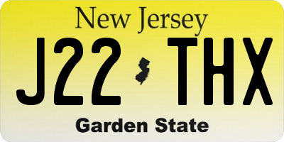 NJ license plate J22THX