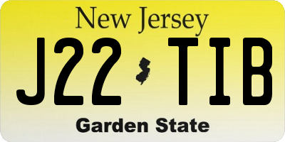 NJ license plate J22TIB