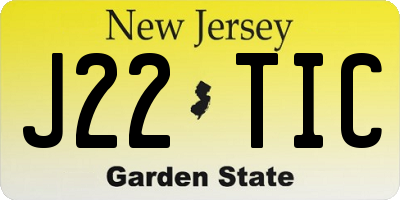 NJ license plate J22TIC