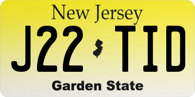 NJ license plate J22TID