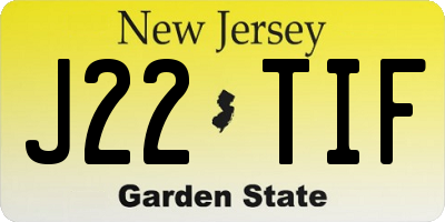 NJ license plate J22TIF