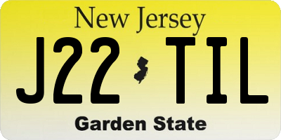 NJ license plate J22TIL