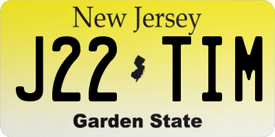 NJ license plate J22TIM
