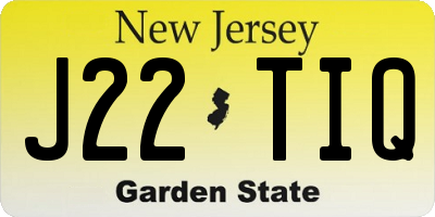 NJ license plate J22TIQ