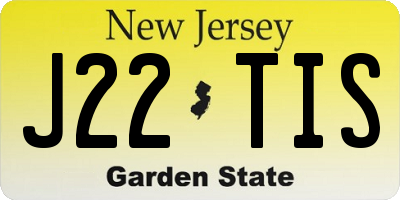 NJ license plate J22TIS