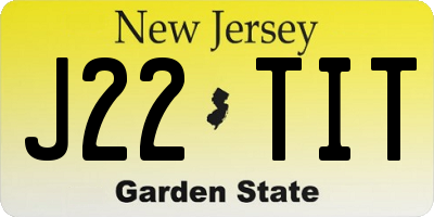 NJ license plate J22TIT