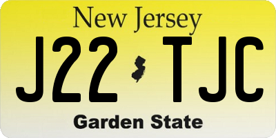 NJ license plate J22TJC