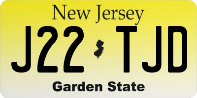 NJ license plate J22TJD