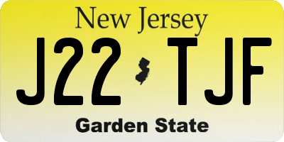 NJ license plate J22TJF