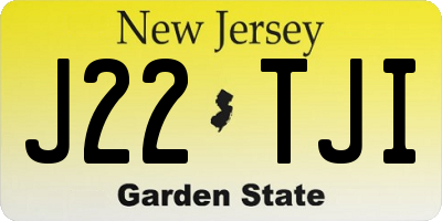 NJ license plate J22TJI