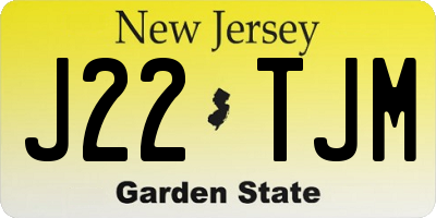 NJ license plate J22TJM