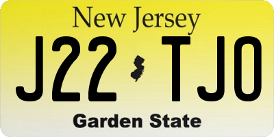 NJ license plate J22TJO