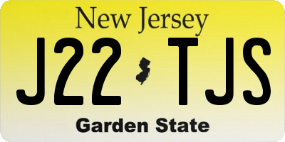 NJ license plate J22TJS