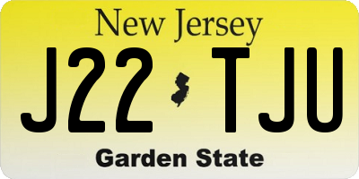 NJ license plate J22TJU