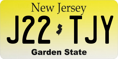 NJ license plate J22TJY