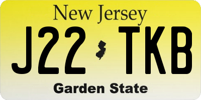 NJ license plate J22TKB