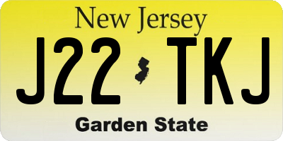 NJ license plate J22TKJ