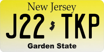 NJ license plate J22TKP