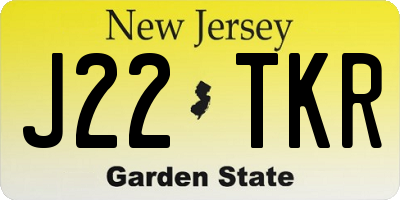 NJ license plate J22TKR