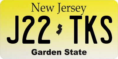 NJ license plate J22TKS