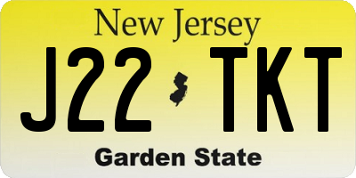 NJ license plate J22TKT