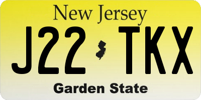 NJ license plate J22TKX