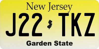 NJ license plate J22TKZ