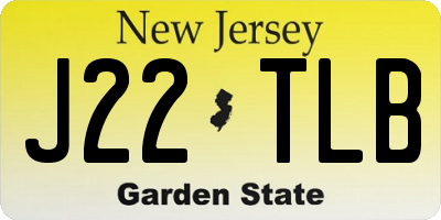 NJ license plate J22TLB