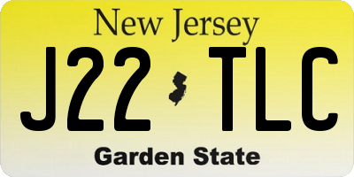 NJ license plate J22TLC