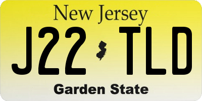 NJ license plate J22TLD
