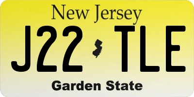 NJ license plate J22TLE