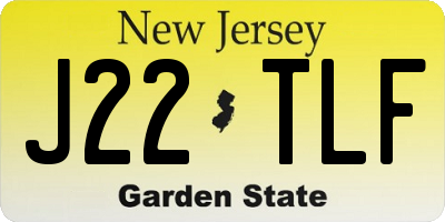 NJ license plate J22TLF